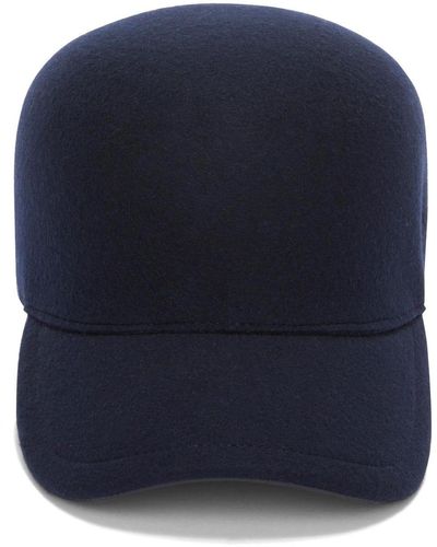 Jil Sander Logo-embroidered Wool Cap - Blue
