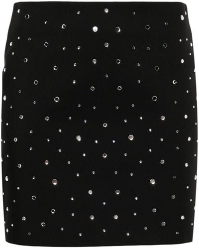GIUSEPPE DI MORABITO Rhinestoned A-line Miniskirt - Black