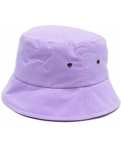 Mackintosh Waxed Bucket Hat - Purple