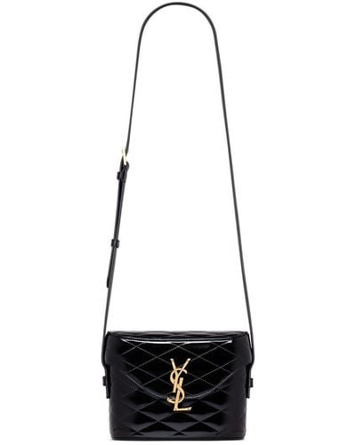 Saint Laurent Quilted Patent-leather Bucket Bag - White