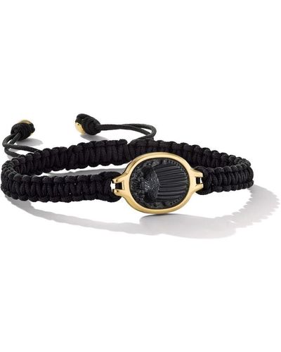 David Yurman 18kt Yellow Gold Onyx Cord Bracelet - Black
