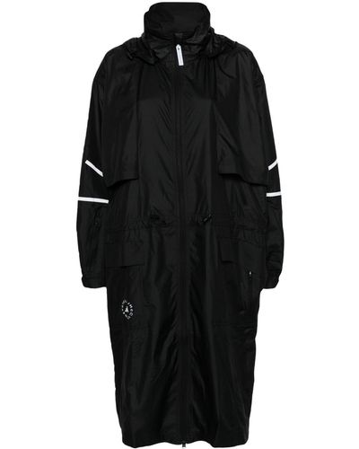 adidas By Stella McCartney Logo-print Hooded Parka Coat - Black