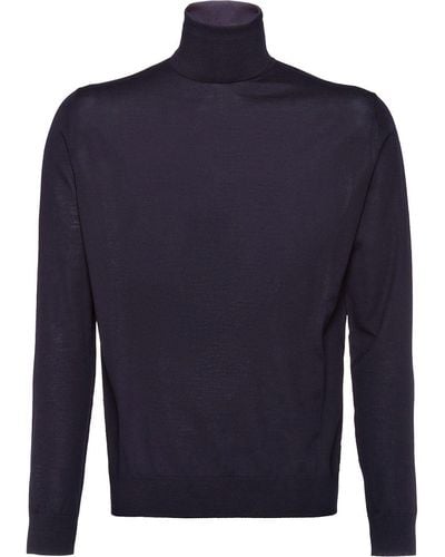 Prada Roll-neck Wool Sweater - Blue
