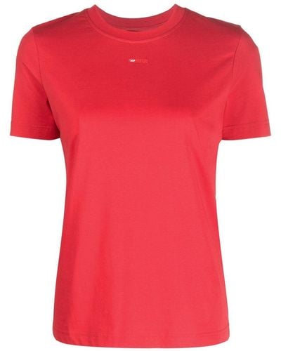 DIESEL T-Shirt mit Logo-Patch - Rot