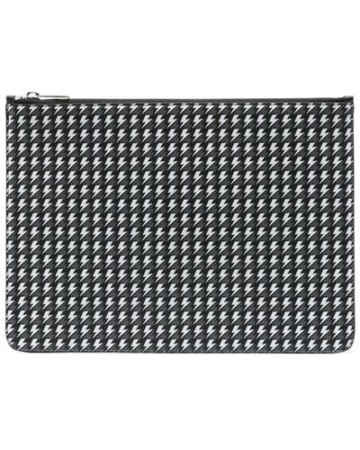 Neil Barrett Leren Clutch - Zwart