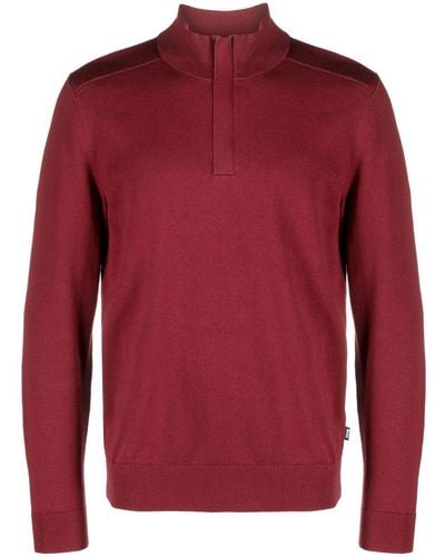 BOSS Long-sleeve High-neck Sweater - Red