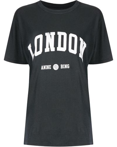 Anine Bing Lili London Tシャツ - ブラック