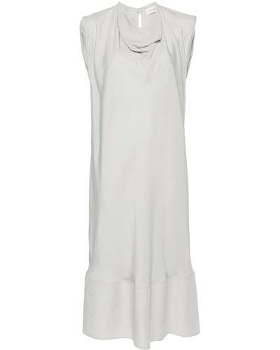 Lemaire Cowl-neck Sleeveless Midi Dress - White