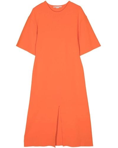 Stella McCartney Fine-knit Short-sleeve Midi Dress - Orange