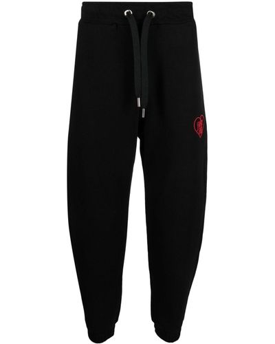 FAMILY FIRST Heart Logo-embroidered Track Trousers - Black