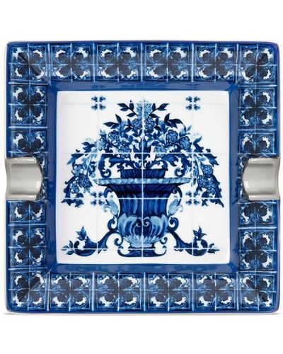 Dolce & Gabbana Posacenere con bordo a contrasto - Blu