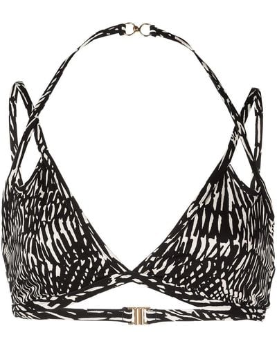 Jonathan Simkhai Top de bikini con estampado abstracto - Negro