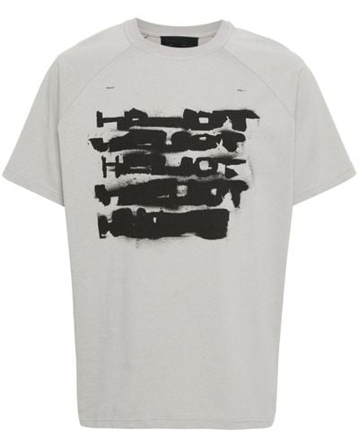 HELIOT EMIL T-shirt en coton à logo imprimé - Gris