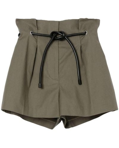 3.1 Phillip Lim Origami Belted Shorts - Green