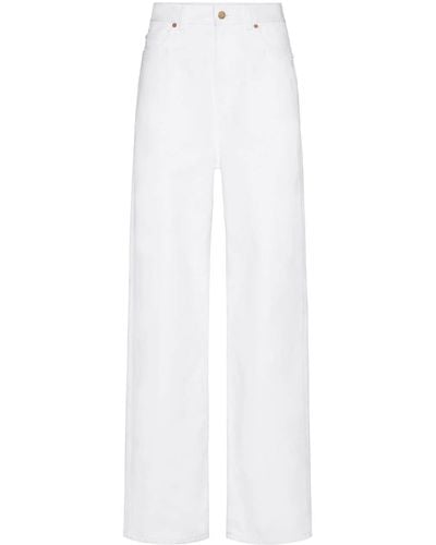 Valentino Garavani VGold Jeans mit weitem Bein - Weiß
