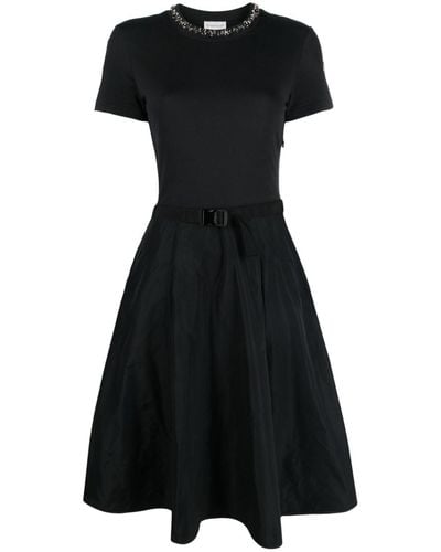 Moncler Crystal-embellished A-line Dress - Black
