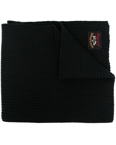 Paul & Shark ロゴパッチ スカーフ - ブラック