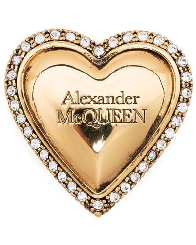 Alexander McQueen Candado con logo en relieve - Blanco