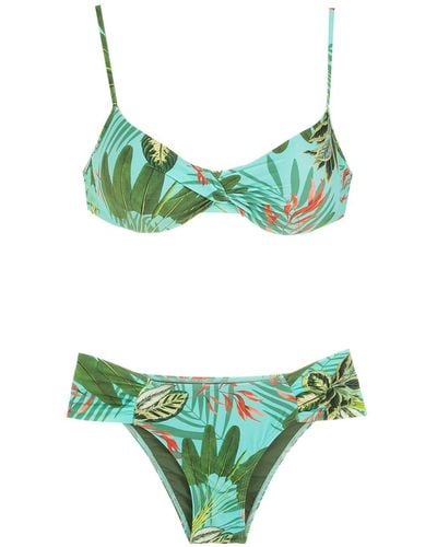 Lygia & Nanny Vitória Tropical Print Bikini Set - Green