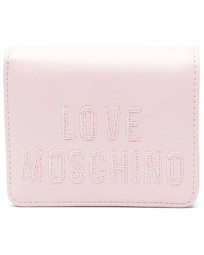 Love Moschino Portemonnaie mit Pailletten-Logo - Pink