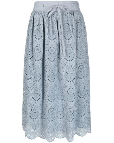 Ulla Johnson Clarabella Eyelet-detail Skirt - Blue