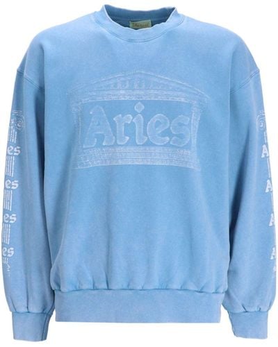 Aries Aged Ancient Column Sweatshirt - Blue