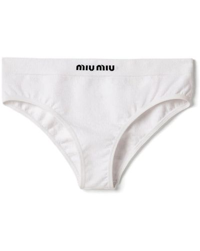 Miu Miu Gerippter Slip ohne Nähte - Weiß
