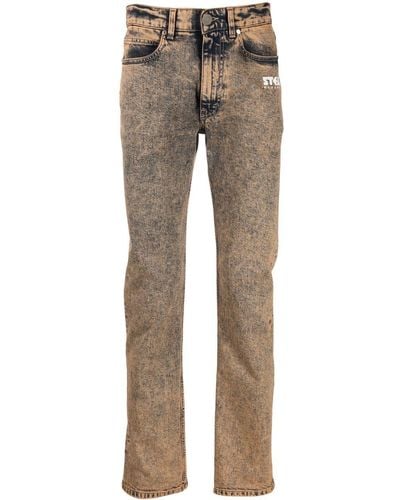 Stella McCartney Gerade Jeans mit Logo-Print - Grau