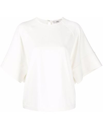 Tibi Bluse mit weiten Ärmeln - Weiß