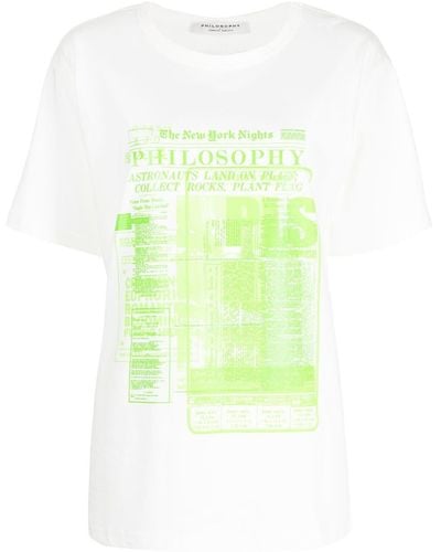 Philosophy Di Lorenzo Serafini グラフィック ロゴ Tシャツ - ホワイト