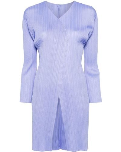 Pleats Please Issey Miyake Monthly Colors: April Pleated Coat - Blue