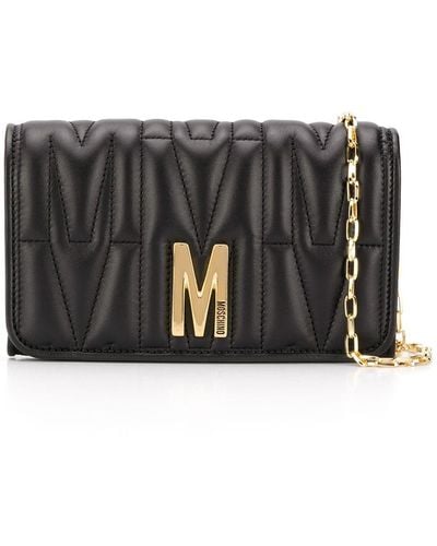 Moschino Monogram-quilted Clutch Bag - Black