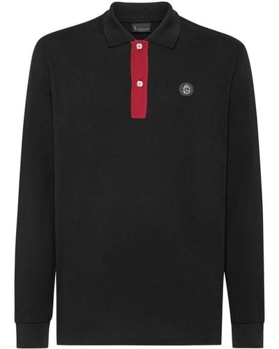 Billionaire Crest-embroidered Cotton Polo Shirt - Black