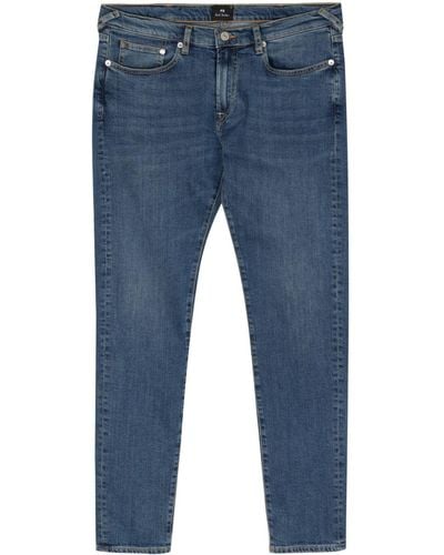 PS by Paul Smith Mid-rise slim-cut jeans - Azul