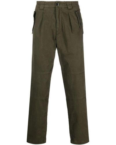 C.P. Company Logo-patch Pleated Cargo Pants - Green