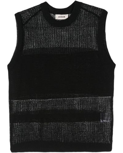 Aeron Shafer Open-knit Tank Top - Black