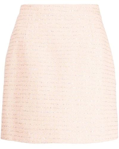 Alessandra Rich Sequin-embellished Tweed Miniskirt - Natural