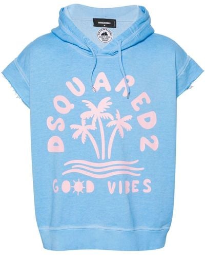 DSquared² Hoodie Adriana à manches courtes - Bleu