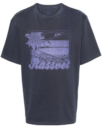 Rassvet (PACCBET) T-Shirt mit grafischem Print - Blau