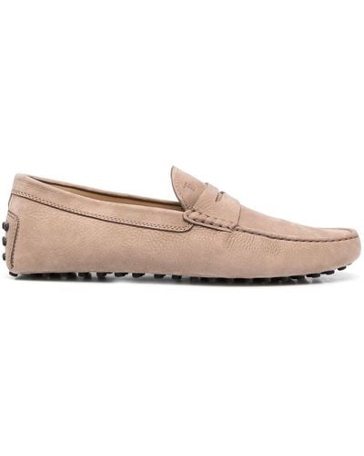 Tod's Neutral Gommino Suede Loafers - Men's - Calf Leather/rubber - Pink