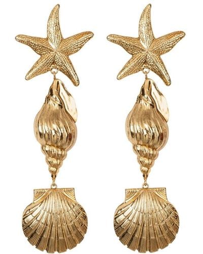Jennifer Behr Oceane Shell Earrings - Metallic
