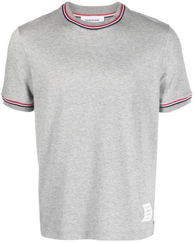 Thom Browne T-Shirt mit Logo-Patch - Grau