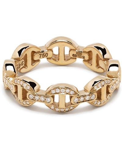 Hoorsenbuhs 18kt Yellow Gold Chain-link Ring - Black