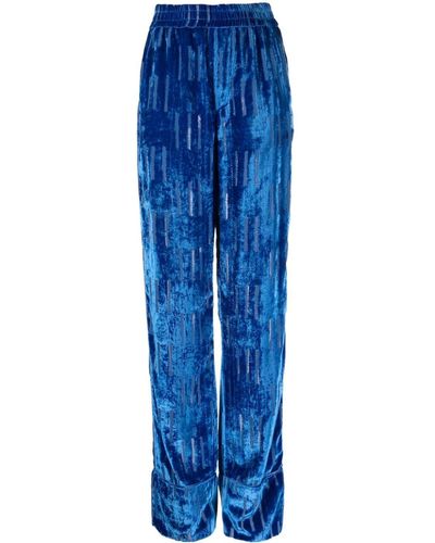 Off-White c/o Virgil Abloh Shibori Velvet Trousers - Blue