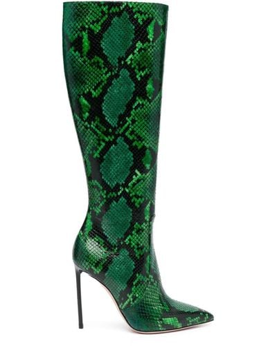Bally Stiefel mit Schlangen-Optik - Grün