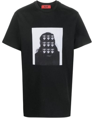 424 Graphic Print T-shirt - Black