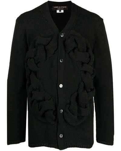 Comme des Garçons Braided-band V-neck Cardigan - Black