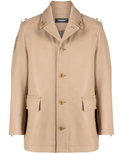 Undercover Notched-collar Wool Blend Jacket - Natural