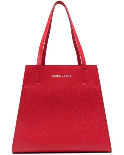 Bimba Y Lola Large Shopper Tote Bag - Red