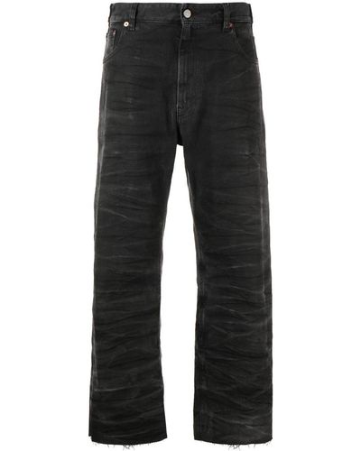 MM6 by Maison Martin Margiela Vaqueros capri con dobladillo sin rematar - Negro